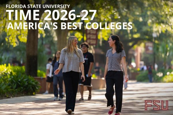 Women walking on FSU campus