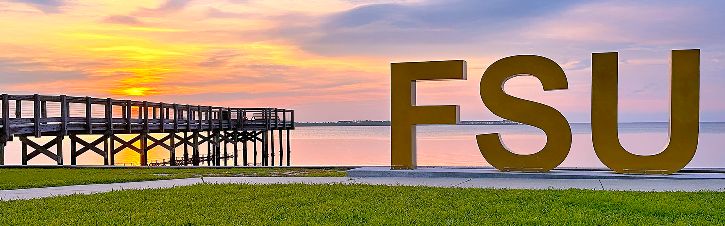 Florida State University Panama City campus scenic sunset view over the water