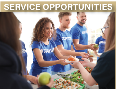 image of people serving others