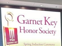 Garnet Key Honor Society screen projection
