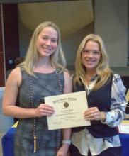  President Elizabeth Moon with certificate