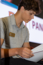 Krieg Conrad, SGC president, preparing for address