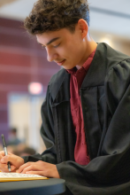 First-Year student signing book 18