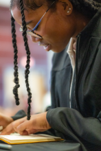 First-Year student signing book 21