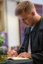 First-Year student signing book 31