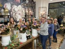 OLLI FSU PC30A and OLLI FSU members enjoy the Autumn Floral Arrangement Class.