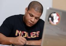 Male student at computer