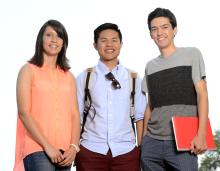 One female, two male students