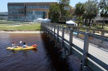 Paddle boarders next to FSUPC pier