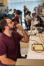 ECE students at bench