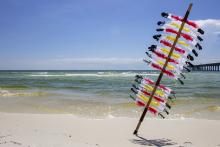 Spear in sand at St Andrews