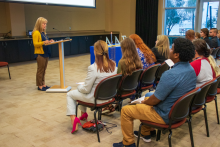 CSI Instructor Charla Perdue explains DDE to the audience