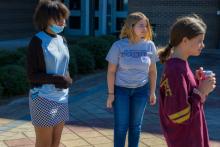 Group table activity, each group receives a plastic bag with the same items to build a raft. Groups are challenged to be able to place at least 50 pennies on the float before it sinks. Participants are encouraged to test their designs, regroup, retest, all a process of engineering.
