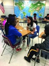 Freshmen volunteer with LEAD Coalition of Bay County at Everitt Middle School