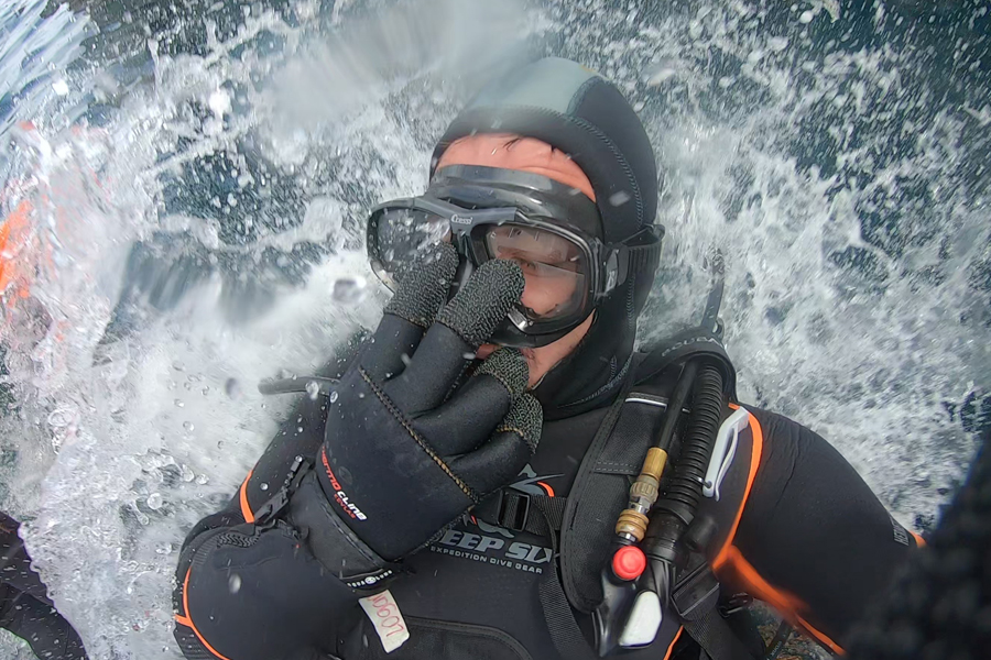 diver in water