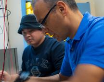 Professor Walid Hadi and student