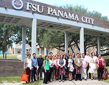 Eighteen South American university and college officials and government leaders toured FSU Panama City on Thursday as part of the Community College Administrator Program.