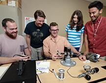As part of their summer senior design project, five FSU Panama City engineering students developed a Light Admitting Air Warning System to provide divers in low-to-no-visibility situations detailed information about the remaining pressure in their tank. 