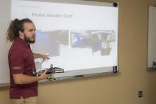 ME student presents drone project to donors