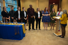 Inductees stand for oath